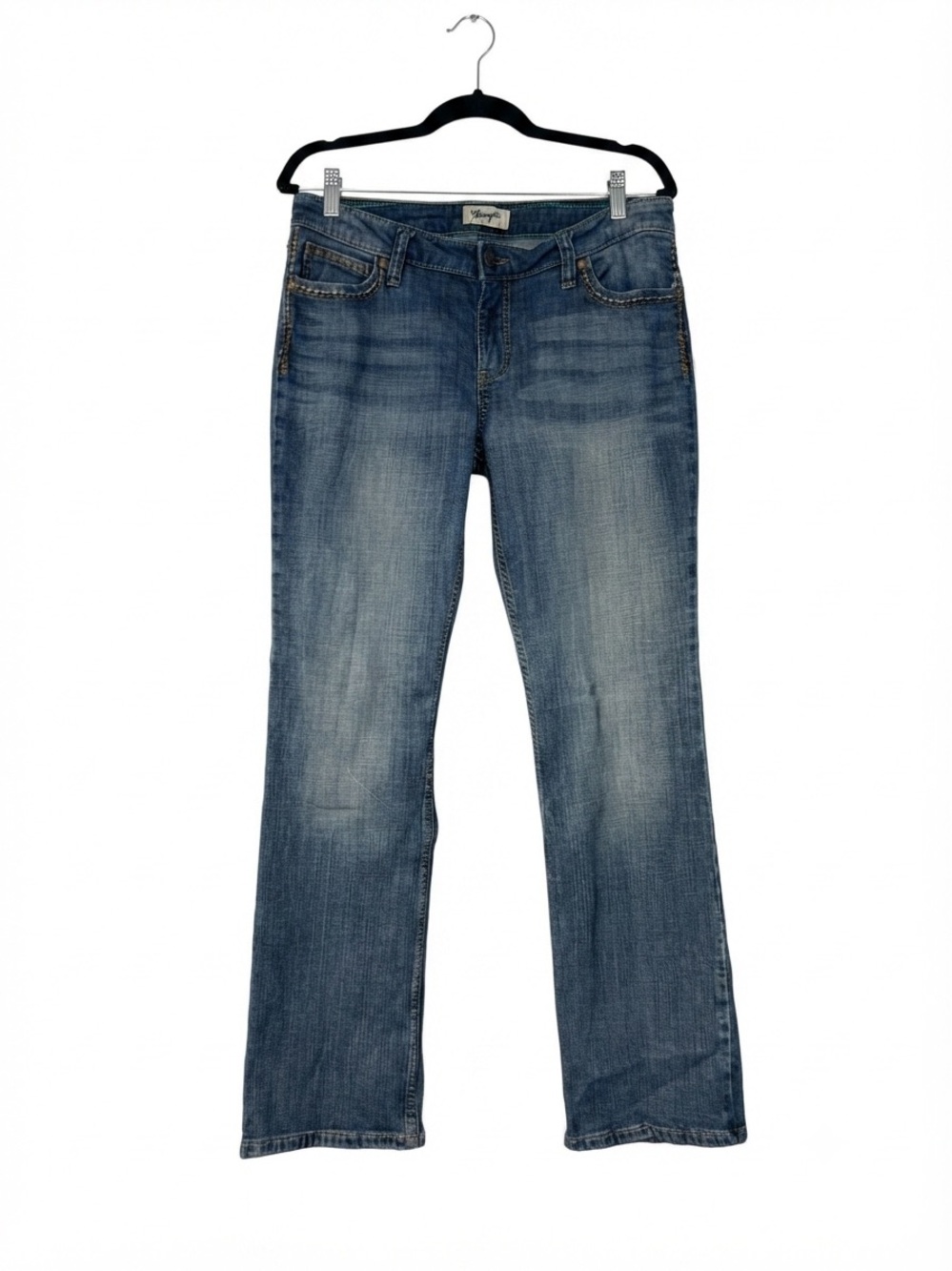 Wrangler Retro Women’s Faded Blue Low Rise Boot Cut Jeans Size 11x32